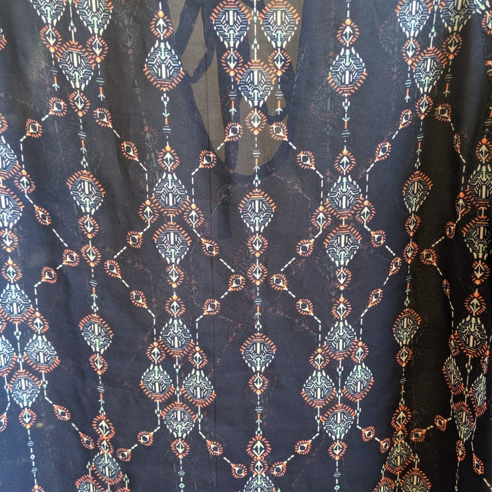 DONATING 1/20/25 Charlotte Russe Sheer Navy Blouse - Picture 6 of 7